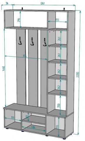 Прихожая с зеркалом V20_M в Нижневартовске - nizhnevartovsk.mebel24.online | фото 2