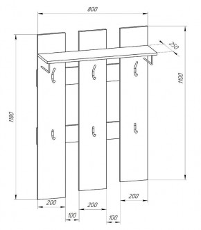 Прихожая-вешалка большая 800 в Нижневартовске - nizhnevartovsk.mebel24.online | фото 2