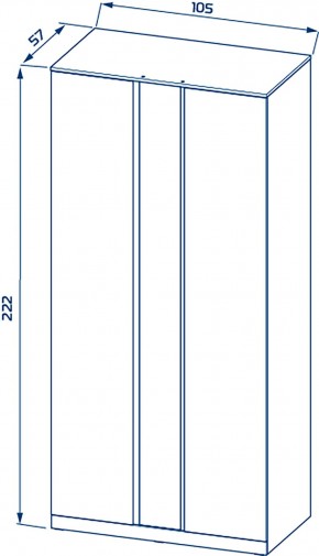 S01194 Варма Стор 105 шкаф распашной с зеркалом 222х105х57, белый в Нижневартовске - nizhnevartovsk.mebel24.online | фото 2
