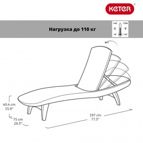 Шезлонг Пацифик (Pacific) графит в Нижневартовске - nizhnevartovsk.mebel24.online | фото 2