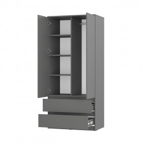 Шкаф 2-х створчатый Симпл ШК-03 (графит) в Нижневартовске - nizhnevartovsk.mebel24.online | фото 3