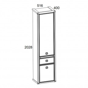 Шкаф 2D1S, MAGELLAN, цвет Сосна винтаж в Нижневартовске - nizhnevartovsk.mebel24.online | фото 2