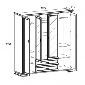 Шкаф 4D2S Z , MONAKO, цвет Сосна винтаж в Нижневартовске - nizhnevartovsk.mebel24.online | фото 1