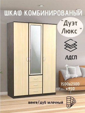 Шкаф комбинированный Дуэт Люкс с зеркалом в Нижневартовске - nizhnevartovsk.mebel24.online | фото 3