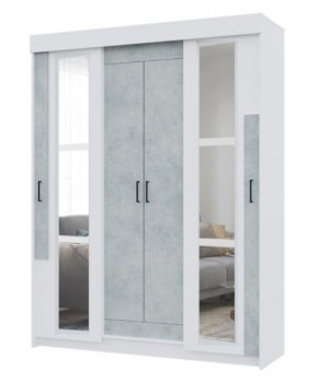 Шкаф-купе с зеркалами VICTOR (Белый-Бетон) в Нижневартовске - nizhnevartovsk.mebel24.online | фото