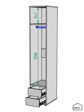 Шкаф Linnea MHR-1PO-3 2050х400х510 (Белый-М 11.1.2) в Нижневартовске - nizhnevartovsk.mebel24.online | фото 3