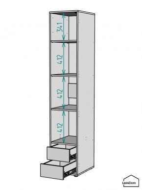 Шкаф Linnea MHR-1PO-4 2050х400х510 (Белый-М 11.1.2) в Нижневартовске - nizhnevartovsk.mebel24.online | фото 3
