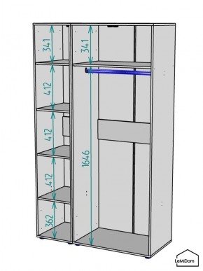 Шкаф Linnea MHR-3-1 2050х1200х510 (Белый-М 11.1.1) в Нижневартовске - nizhnevartovsk.mebel24.online | фото 3