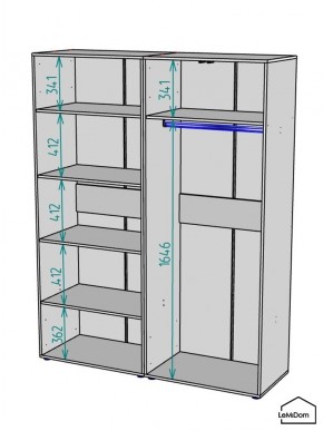 Шкаф Linnea MHR-4PO-1 2050х1600х510 (Белый-М 11.1.1) в Нижневартовске - nizhnevartovsk.mebel24.online | фото 3