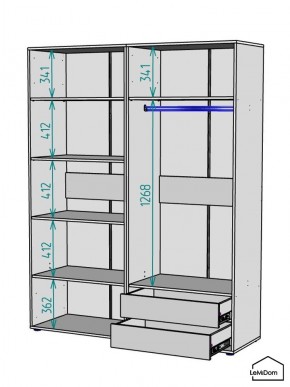 Шкаф Linnea MHR-4PO-2 2050х1600х510 (Белый-М 11.1.2) в Нижневартовске - nizhnevartovsk.mebel24.online | фото 3