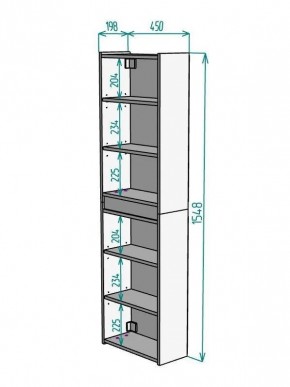 Шкаф пенал навесной для ванной MH11-MA 450х1548 (Белый-М 10.1.1) Белый глянец в Нижневартовске - nizhnevartovsk.mebel24.online | фото 10