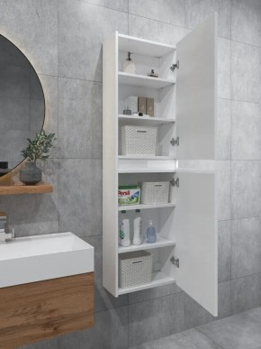 Шкаф пенал навесной для ванной MH11-MA 450х1548 (Белый-М 10.1.1) Белый глянец в Нижневартовске - nizhnevartovsk.mebel24.online | фото 3