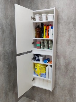 Шкаф пенал навесной для ванной MH11-MA 450х1548 (Белый-М 10.1.1) Белый глянец в Нижневартовске - nizhnevartovsk.mebel24.online | фото 9