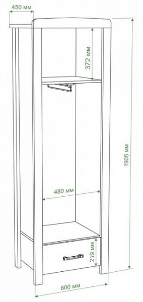 Шкаф платяной Бартоло Ш1Д в Нижневартовске - nizhnevartovsk.mebel24.online | фото 2