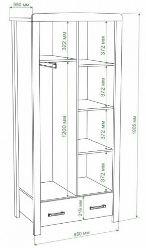 Шкаф платяной Бартоло Ш2Д в Нижневартовске - nizhnevartovsk.mebel24.online | фото 2