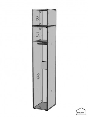 Шкаф с антресолью Linnea MHR-1A-1 2450х400х510 (Графит-М 11.1.25) в Нижневартовске - nizhnevartovsk.mebel24.online | фото 3