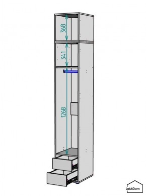 Шкаф с антресолью Linnea MHR-1A-3 2450х400х510 (Графит-М 11.1.25) в Нижневартовске - nizhnevartovsk.mebel24.online | фото 3