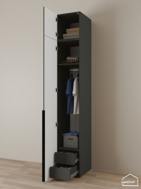 Шкаф с антресолью Linnea MHR-1A-3 2450х400х510 (Графит-М 11.1.25) в Нижневартовске - nizhnevartovsk.mebel24.online | фото 5