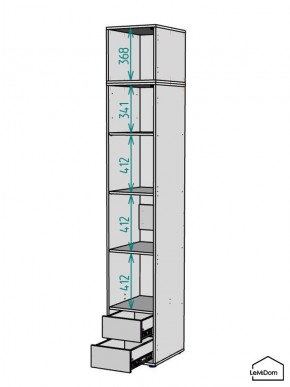 Шкаф с антресолью Linnea MHR-1POA-4 2450х400х510 (Белый-М 11.1.2) в Нижневартовске - nizhnevartovsk.mebel24.online | фото 3