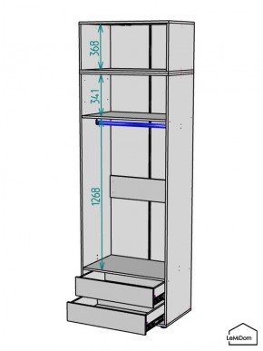 Шкаф с антресолью Linnea MHR-2A-3 2450х800х510 (ДВ-М 11.1.25) в Нижневартовске - nizhnevartovsk.mebel24.online | фото 3