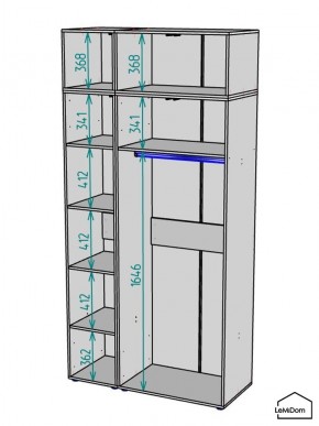 Шкаф с антресолью Linnea MHR-3A-1 2450х1200х510 (ДВ-М 11.1.25) в Нижневартовске - nizhnevartovsk.mebel24.online | фото 3