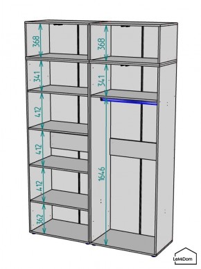 Шкаф с антресолью Linnea MHR-4A-1 2450х1600х510 (Графит-М 11.1.25) в Нижневартовске - nizhnevartovsk.mebel24.online | фото 3