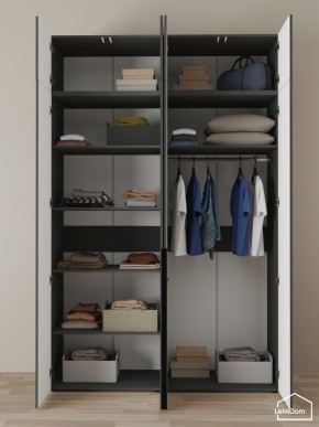 Шкаф с антресолью Linnea MHR-4A-1 2450х1600х510 (Графит-М 11.1.25) в Нижневартовске - nizhnevartovsk.mebel24.online | фото 4