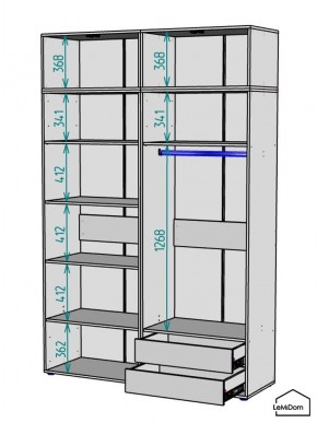 Шкаф с антресолью Linnea MHR-4POA-2 2450х1600х510 (Белый-М 11.1.2) в Нижневартовске - nizhnevartovsk.mebel24.online | фото 3