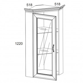 Шкаф с витриной 1VU, TIFFANY, цвет вудлайн кремовый в Нижневартовске - nizhnevartovsk.mebel24.online | фото 2