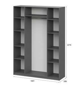 Шкаф ШК-5 (1600) Графит серый в Нижневартовске - nizhnevartovsk.mebel24.online | фото 5