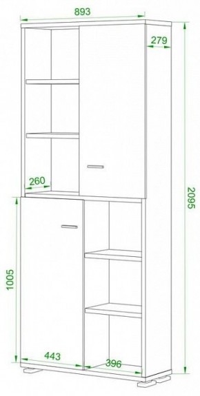 Шкаф-витрина Домино ПУ-30-2-ФС в Нижневартовске - nizhnevartovsk.mebel24.online | фото 2