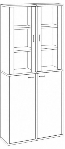 Шкаф-витрина Домино СУ(ш2в2)+2ФС+2ФГ в Нижневартовске - nizhnevartovsk.mebel24.online | фото 2