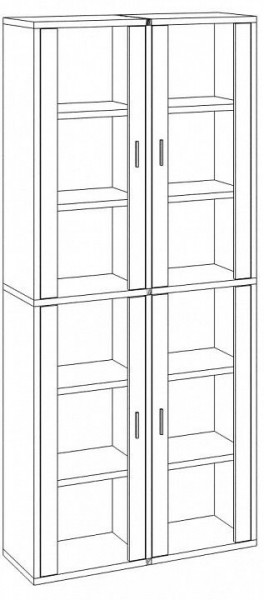 Шкаф-витрина Домино СУ(ш2в2)+4ФС в Нижневартовске - nizhnevartovsk.mebel24.online | фото 3