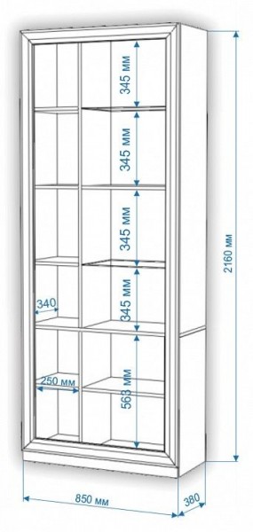 Шкаф-витрина Нобиле ШВтВ-ФСД-ФГК в Нижневартовске - nizhnevartovsk.mebel24.online | фото 3