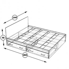 Стандарт Кровать с ящиками 1400, цвет дуб сонома, ШхГхВ 143,5х203,5х70 см., сп.м. 1400х2000 мм., без матраса, основание есть в Нижневартовске - nizhnevartovsk.mebel24.online | фото 6