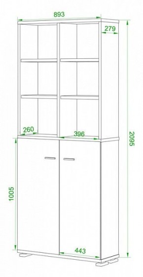 Стеллаж комбинированный Домино Лайт ПУ-30-4 в Нижневартовске - nizhnevartovsk.mebel24.online | фото 2