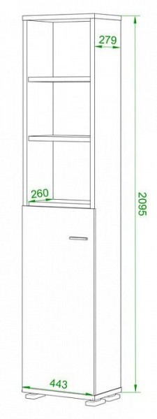 Стеллаж комбинированный Домино нельсон ПУ-20-2 в Нижневартовске - nizhnevartovsk.mebel24.online | фото 2