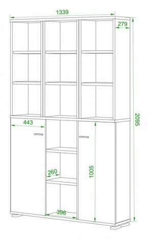 Стеллаж комбинированный Домино нельсон ПУ-40-6 в Нижневартовске - nizhnevartovsk.mebel24.online | фото 2