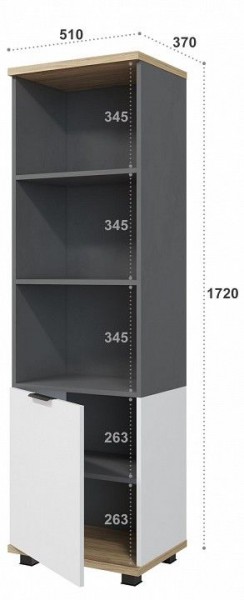 Стеллаж комбинированный СкайЛайт левый СЛ-05К в Нижневартовске - nizhnevartovsk.mebel24.online | фото 5