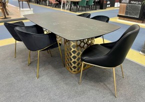 Стол CHIAVARI 220 KL-116 Черный мрамор матовый, итальянская керамика / бронзовый, ®DISAUR в Нижневартовске - nizhnevartovsk.mebel24.online | фото 2