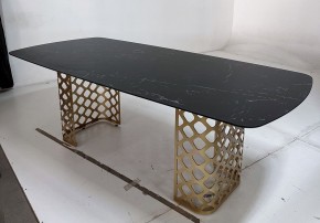 Стол CHIAVARI 220 KL-116 Черный мрамор матовый, итальянская керамика / бронзовый, ®DISAUR в Нижневартовске - nizhnevartovsk.mebel24.online | фото 4