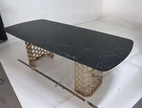 Стол CHIAVARI 220 KL-116 Черный мрамор матовый, итальянская керамика / бронзовый, ®DISAUR в Нижневартовске - nizhnevartovsk.mebel24.online | фото 6