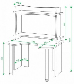 Стол компьютерный Домино lite СКЛ-Игр120 в Нижневартовске - nizhnevartovsk.mebel24.online | фото 2