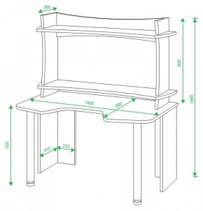 Стол компьютерный Домино lite СКЛ-Игр140 в Нижневартовске - nizhnevartovsk.mebel24.online | фото 2