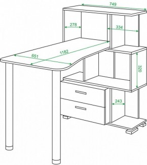 Стол компьютерный Домино СЛ-5-3СТ-2+БЯ в Нижневартовске - nizhnevartovsk.mebel24.online | фото 2