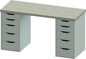 Стол письменный Ингар 2/55 140x75x55, дуб беленый/белый в Нижневартовске - nizhnevartovsk.mebel24.online | фото 2