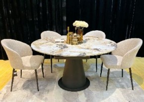 Стол TERAMO 135 GLOSS GRAND JADE SOLID CERAMIC, керамика, поворотн.механизм / Черный каркас, ®DISAUR в Нижневартовске - nizhnevartovsk.mebel24.online | фото 2