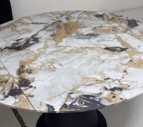 Стол TERAMO 135 GLOSS GRAND JADE SOLID CERAMIC, керамика, поворотн.механизм / Черный каркас, ®DISAUR в Нижневартовске - nizhnevartovsk.mebel24.online | фото 4