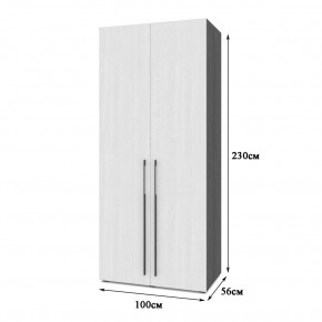 СТОУН С23 Шкаф 2-х створчатый (дуб золотой/графит) в Нижневартовске - nizhnevartovsk.mebel24.online | фото 2