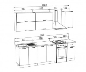 ТЕХНО-3 Кухонный гарнитур 2,0 м Компоновка №2 в Нижневартовске - nizhnevartovsk.mebel24.online | фото